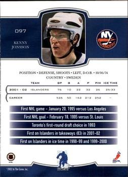 2002-03 Be a Player First Edition #097 Kenny Jonsson Back