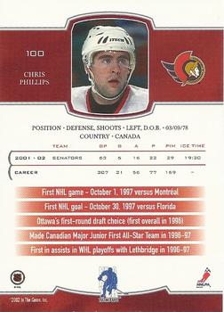 2002-03 Be a Player First Edition #100 Chris Phillips Back