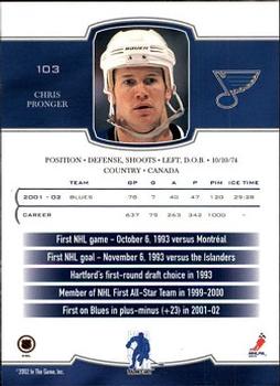 2002-03 Be a Player First Edition #103 Chris Pronger Back