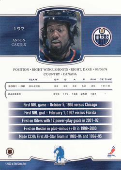 2002-03 Be a Player First Edition #197 Anson Carter Back