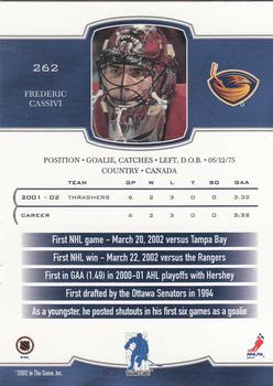 2002-03 Be a Player First Edition #262 Frederic Cassivi Back