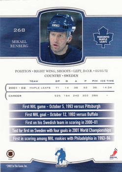 2002-03 Be a Player First Edition #268 Mikael Renberg Back