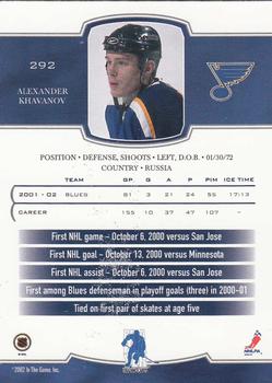 2002-03 Be a Player First Edition #292 Alexander Khavanov Back