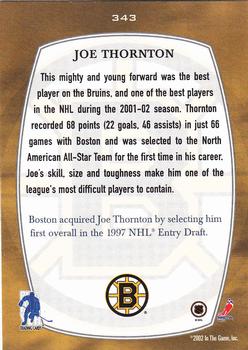 2002-03 Be a Player First Edition #343 Joe Thornton Back