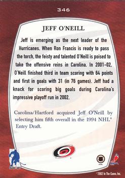 2002-03 Be a Player First Edition #346 Jeff O'Neill Back