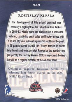 2002-03 Be a Player First Edition #349 Rostislav Klesla Back
