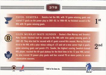 2002-03 Be a Player First Edition #378 Pavol Demitra / Glen Murray / Mats Sundin Back