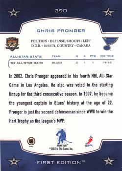 2002-03 Be a Player First Edition #390 Chris Pronger Back