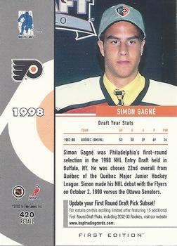 2002-03 Be a Player First Edition #420 Simon Gagne Back