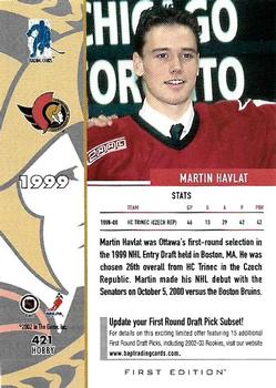 2002-03 Be a Player First Edition #421 Martin Havlat Back