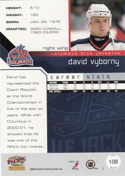 2002-03 Pacific #108 David Vyborny Back