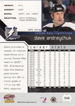 2002-03 Pacific #346 Dave Andreychuk Back