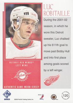 2002-03 Pacific Private Stock Reserve #120 Luc Robitaille Back