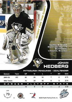 2002-03 Pacific Quest for the Cup #79 Johan Hedberg Back