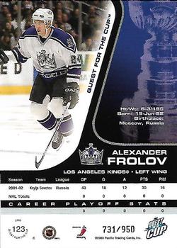 2002-03 Pacific Quest for the Cup #123 Alexander Frolov Back