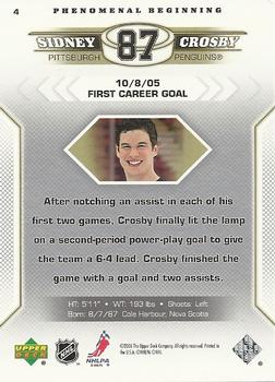 2005-06 Upper Deck Phenomenal Beginning Sidney Crosby #4 Sidney Crosby Back