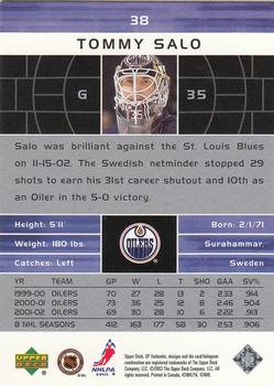 2002-03 SP Authentic #38 Tommy Salo Back