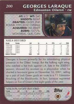 2002-03 Topps #200 Georges Laraque Back