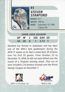 2010-11 In The Game Between The Pipes #41 Steven Stanford Back
