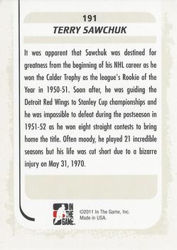 2010-11 In The Game Between The Pipes #191 Terry Sawchuk Back