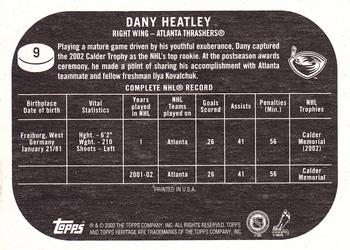 2002-03 Topps Heritage #9 Dany Heatley Back