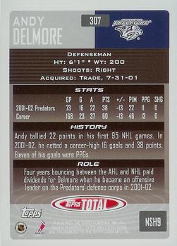 2002-03 Topps Total #307 Andy Delmore Back