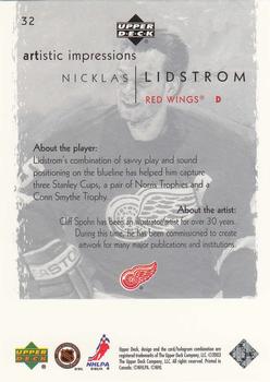2002-03 Upper Deck Artistic Impressions #32 Nicklas Lidstrom Back