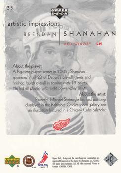 2002-03 Upper Deck Artistic Impressions #35 Brendan Shanahan Back