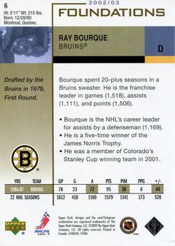 2002-03 Upper Deck Foundations #6 Ray Bourque Back