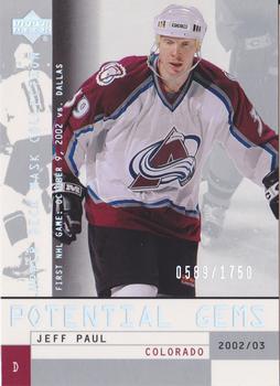 2002-03 Upper Deck Mask Collection #139 Jeff Paul Front