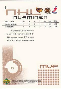 2002-03 Upper Deck MVP #9 Pasi Nurminen Back