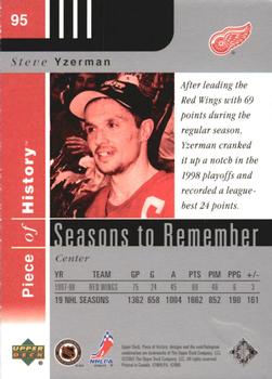 2002-03 Upper Deck Piece of History #95 Steve Yzerman Back