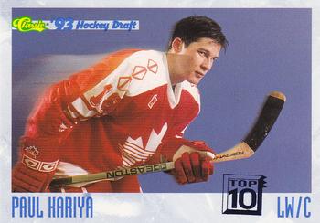 1993 Classic '93 Hockey Draft #4 Paul Kariya Front