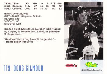 1993 Classic '93 Hockey Draft #119 Doug Gilmour Back