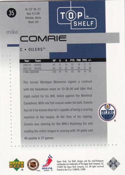2002-03 Upper Deck Top Shelf #35 Mike Comrie Back