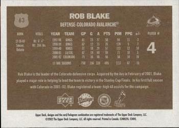 2002-03 Upper Deck Vintage #63 Rob Blake Back