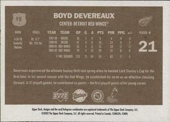 2002-03 Upper Deck Vintage #98 Boyd Devereaux Back