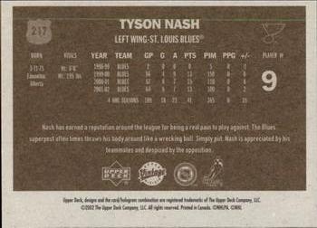 2002-03 Upper Deck Vintage #217 Tyson Nash Back