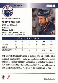 2003-04 In The Game Action #258 Scott Ferguson Back