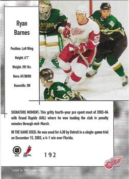 2003-04 In The Game Used Signature Series #192 Ryan Barnes Back