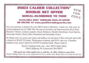 2003-04 Pacific Calder #NNO 2003 Calder Collection Rookie Set Offer Front