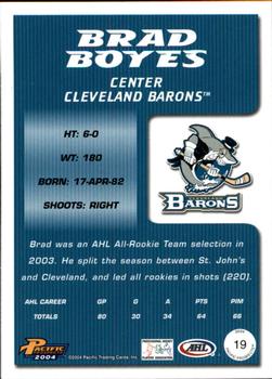 2003-04 Pacific Prospects AHL #19 Brad Boyes Back