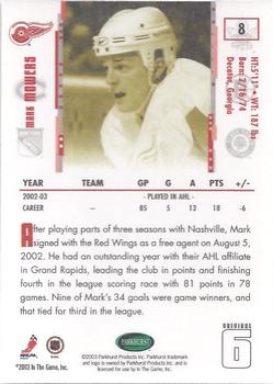 2003-04 Parkhurst Original Six Detroit #8 Mark Mowers Back