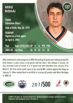 2003-04 Parkhurst Rookie #127 Mike Bishai Back