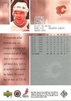 2003-04 Upper Deck #29 Jarome Iginla Back