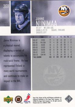 2003-04 Upper Deck #368 Janne Niinimaa Back