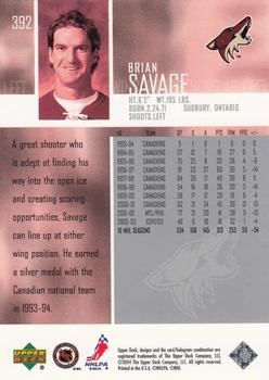 2003-04 Upper Deck #392 Brian Savage Back