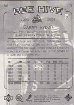 2003-04 Upper Deck Beehive #56 Darryl Sydor Back