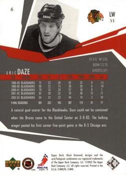 2003-04 Upper Deck Black Diamond #6 Eric Daze Back
