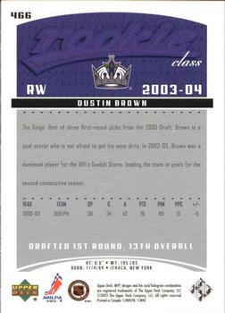 2003-04 Upper Deck MVP #466 Dustin Brown Back